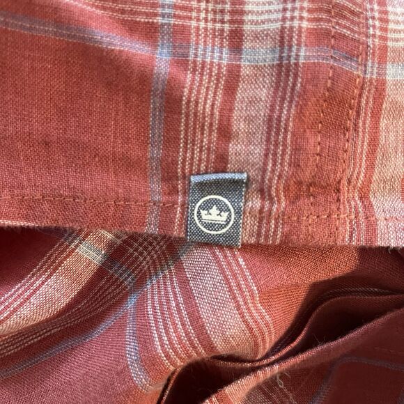PETER MILLAR Seaside Mens North Shore Pink Red Linen Short Sleeve Sport Shirt XL - Picture 5 of 7